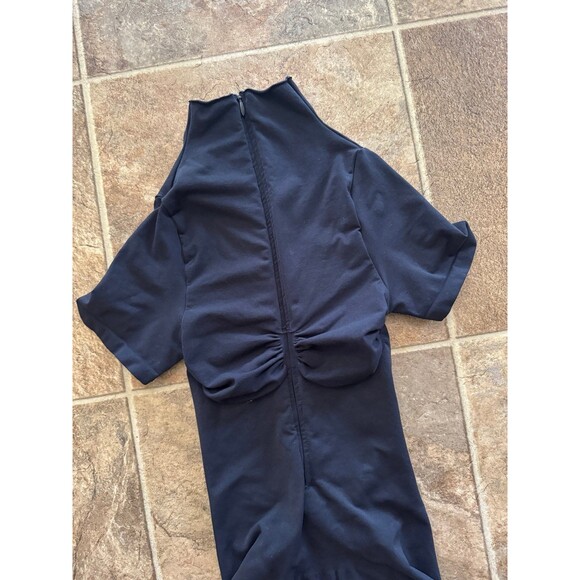 Skims Seamless Sculpt Zip Front T-Shirt Onyx Size XS - Picture 9 of 12